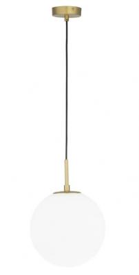 Preston 1Lt Small Opal Sphere Pendant Light Brass